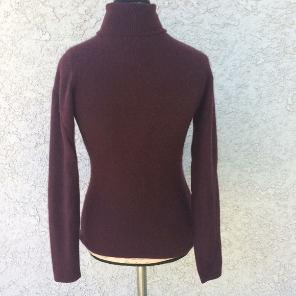 Vintage Plum Cashmere Pullover Turtleneck Sweater - Picture 4 of 4